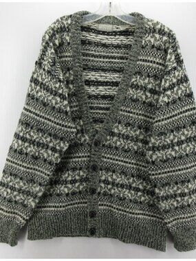 VINTAGE Christopher Hayes Sweater Large Wool Cardigan Nordic Grunge *
